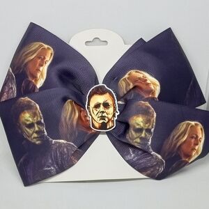 Hand Crafted Halloween Character Hair Bow - Black and Gold
